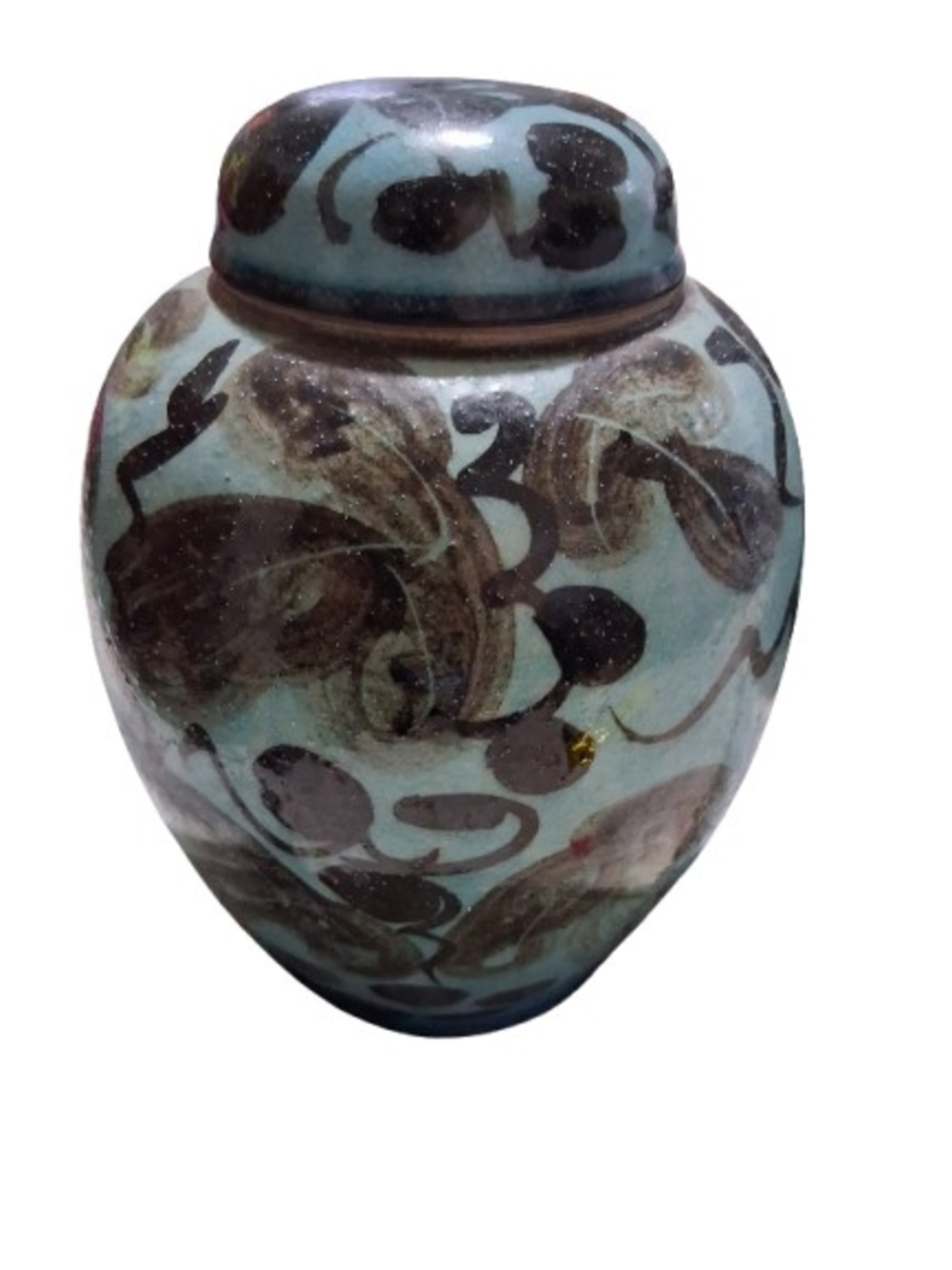 VTG Chinese Ginger Jar or Korean Celadon Pottery a blue-green glaze 19th Century
